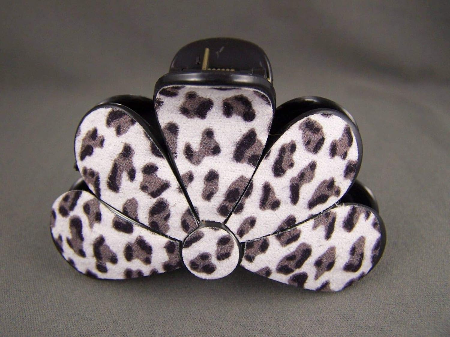 White Cheetah Leopard Print Plastic 3" Long Barrette Big Hair Clip Claw Clamp Colored Hair Clips for Women