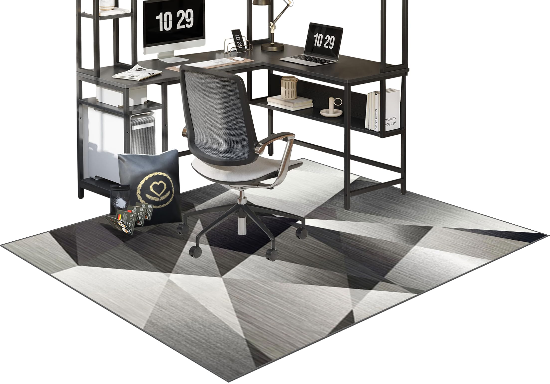 Fzamudng Office Gaming Chair Mat for Carpeted Floors Carpet Chair Mats Gaming Chair Mat Floor Protector for Rolling Chair Floor Mats Wood/Tile Protection Mat for Office Home Chair Mats 70 x 110 cm