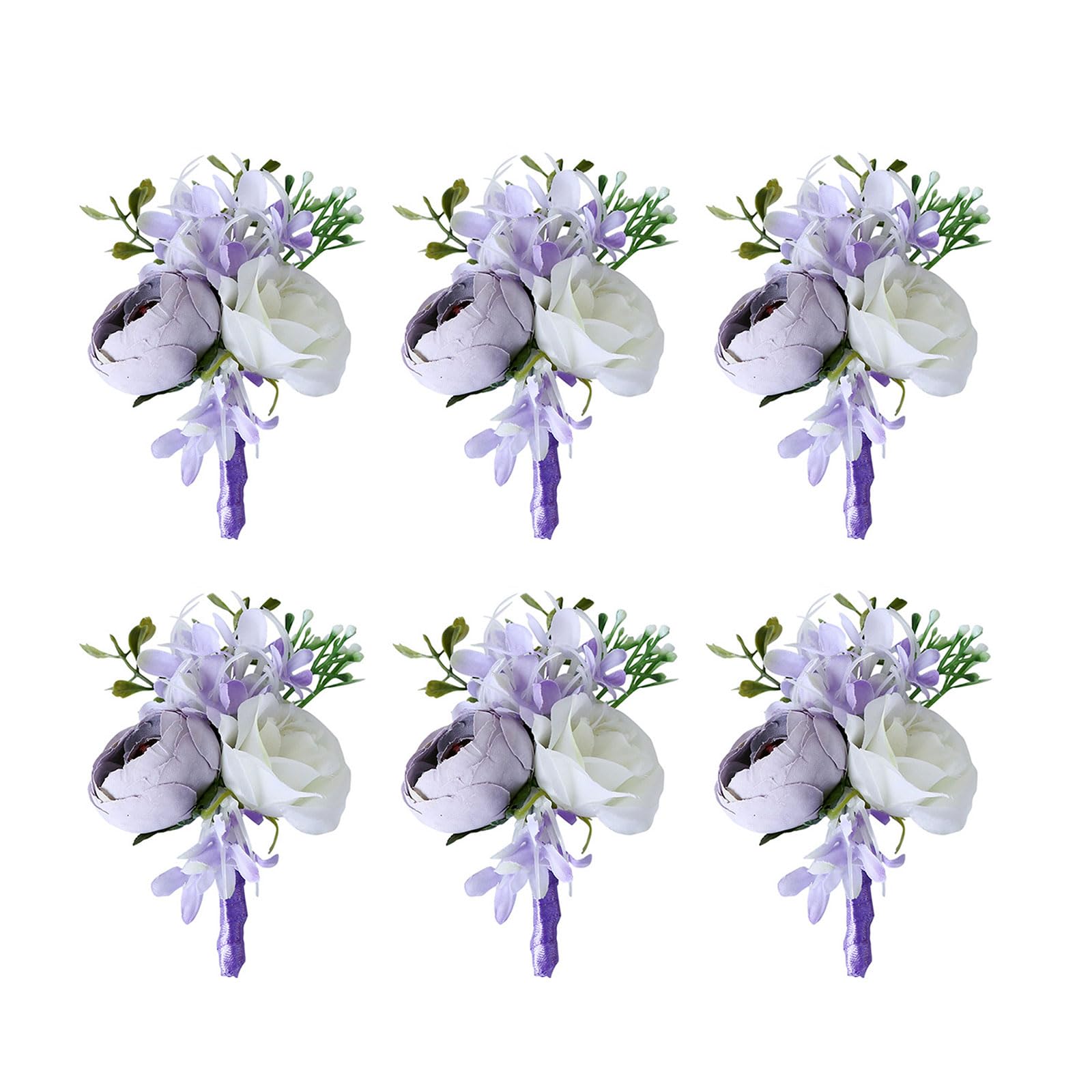Tsophreniq 6Pcs Wedding Corsages Boutonniere Proms for Wedding Ceremony Anniversary, Rose for Bride Bridesmaid Wrist and Set and Set