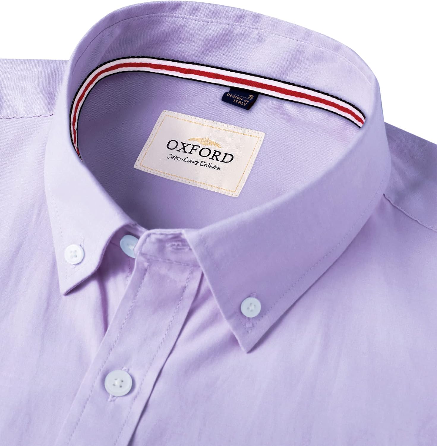Alimens & Gentle Mens Solid Oxford Shirt Long Sleeve Dress Shirt Work Casual Button Down Shirts with Pocket thumbnail