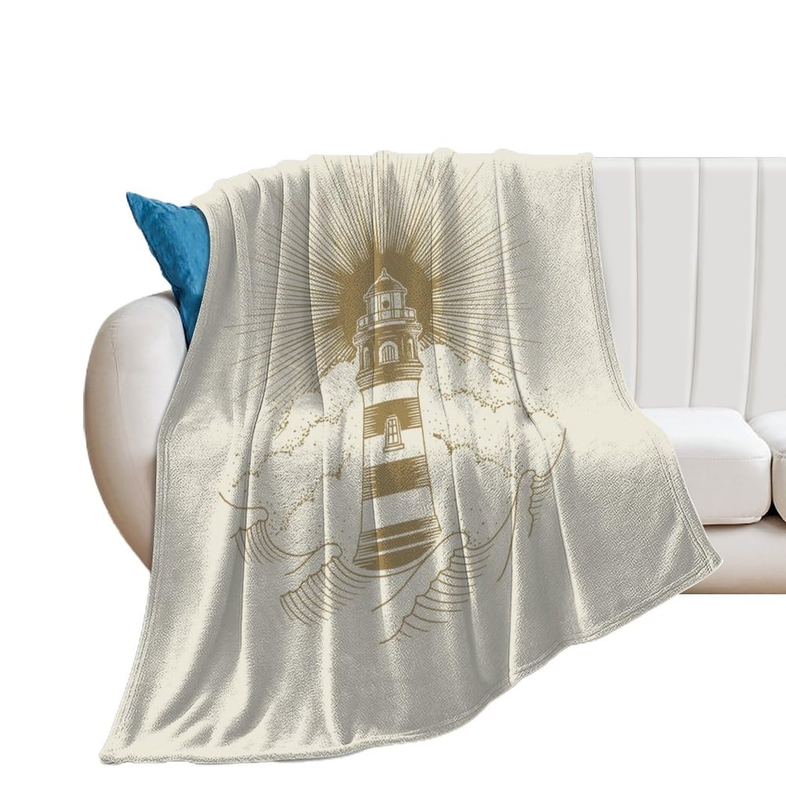 Couverture en flanelle phare pour réchauffer vos soirées cocooning sur le canapé