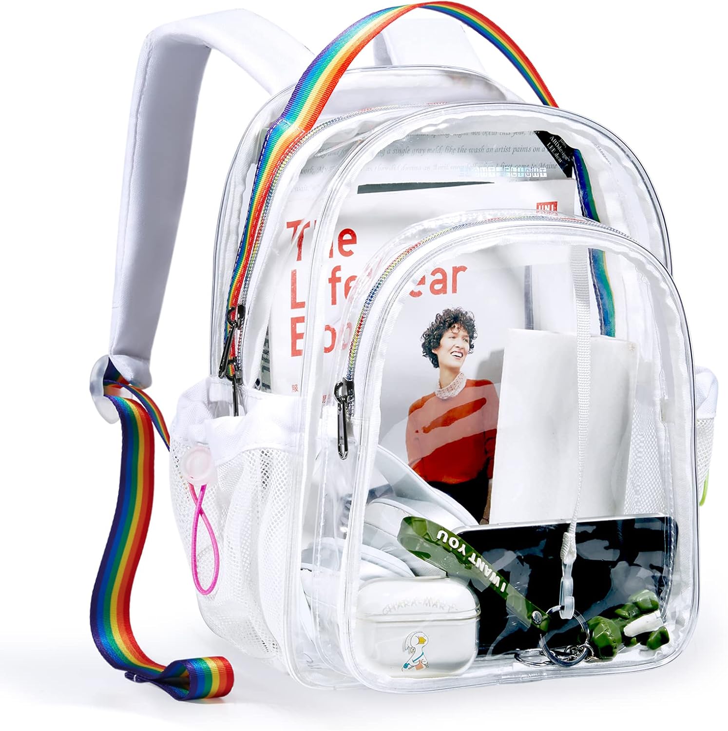 rainbow clear backpack