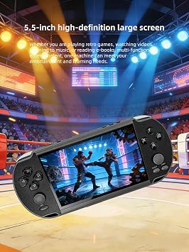 5.5 IPS HD Retro Game Console, Handheld Video Player with Classic Games, Supports Multiple Emulators & Game Save, MP3/MP4 Player, AV Output to TV, for Teens and Adults