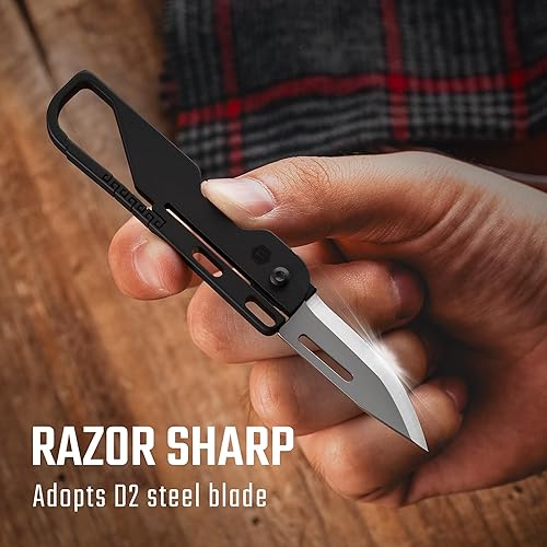 Miniatura 10 de KeyUnity KK08 EDC Cuchillo plegable de titanio con mosquetón para llevar a diario (KK08)