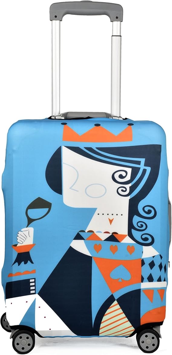 Amazon Co Jp クロース Kroeus スーツケースカバー 伸縮素材 擦り傷 汚れ 厚め 防塵カバー 耐久性 ラゲッジカバー おしゃれ 紛失防止 保護カバー キャリーバッグカバー 着脱簡単 撥水 目立つ ブルー クイーン L シューズ バッグ