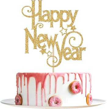 Happy New Year Cake Topper, Welcome 2026, Hello 2026, 2026 Happy New Year Decorations, New Years Eve Party Decoration Supplies Gold Glitter