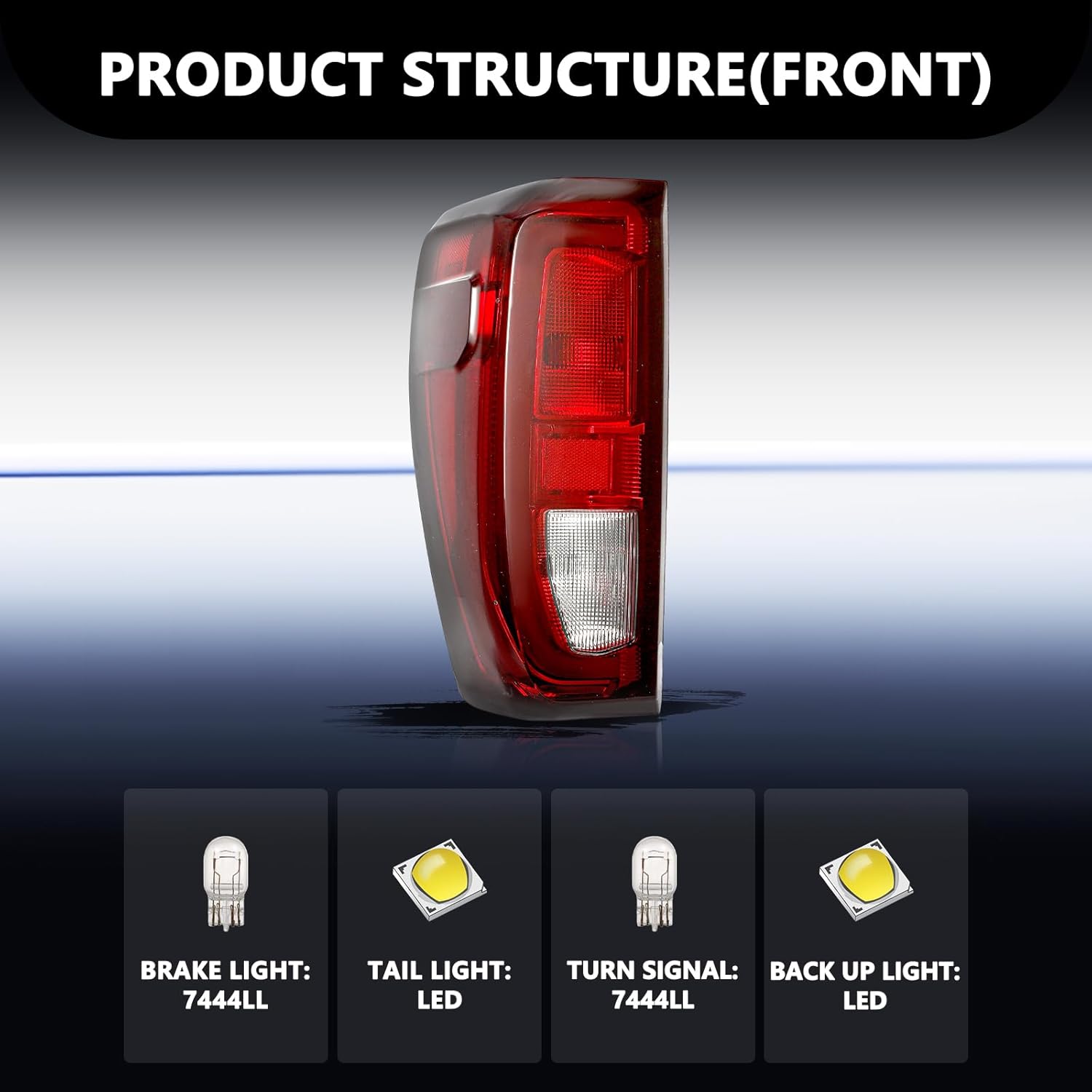 Aosky Halogen Type Tail Light Assembly for 2019-2024 GMC Sierra 1500 2500HD 3500HD Outer Rear Taillight OE Direct OEM Replacement Brake Tail Lamp LH Left Driver Side with Bulbs