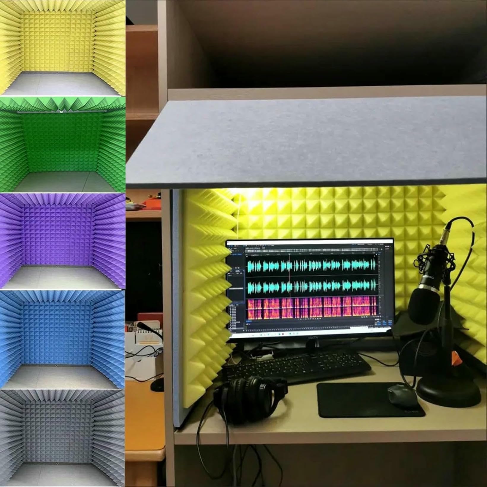 Cabine en mousse pour microphone parfaite pour enregistrer vos podcasts et blogs à la maison