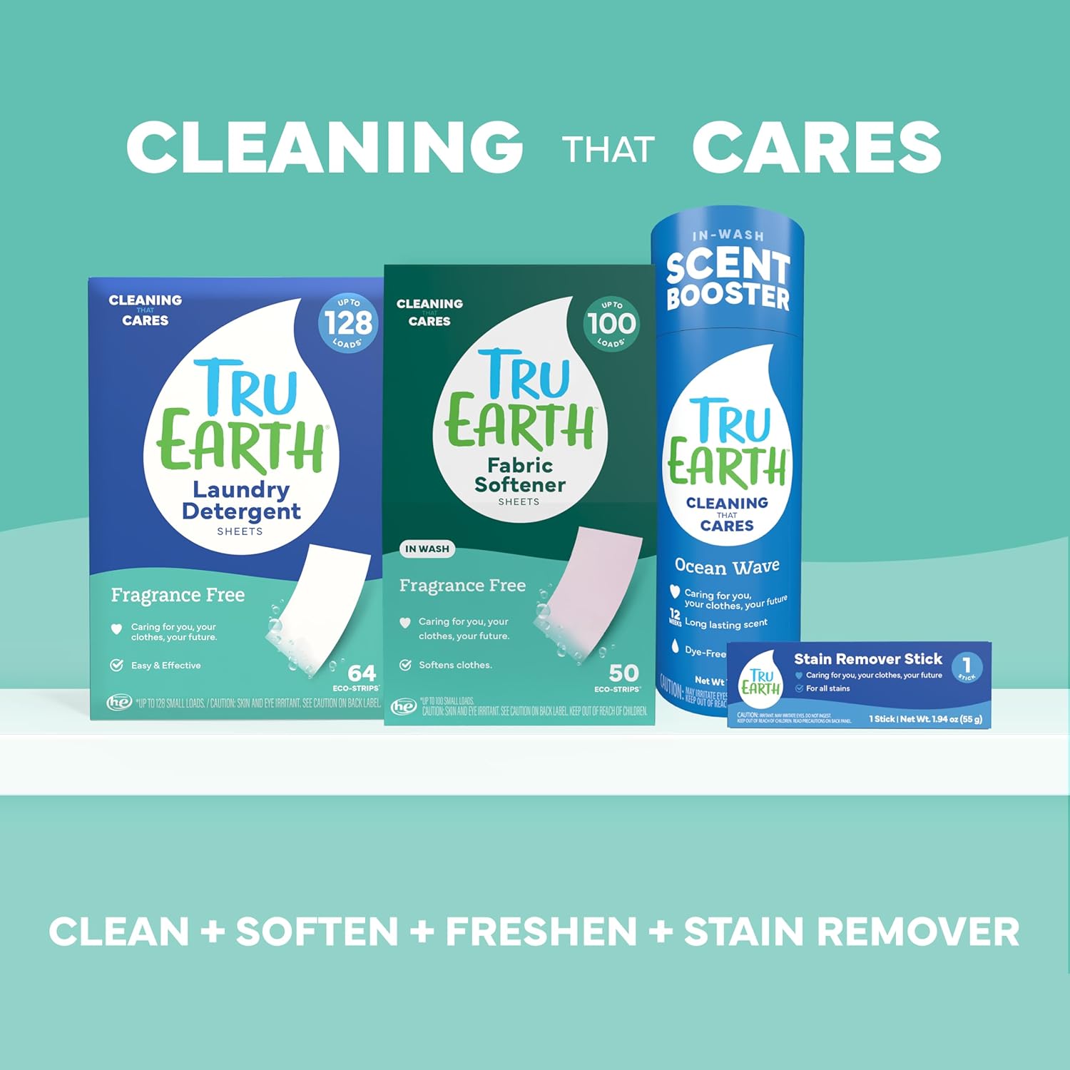 Tru Earth Compact Dry Laundry Detergent - Up to 128 Loads (64 Sheets) - Paraben-Free - Original Eco-Strip Liquidless Detergent, Travel | Packaging May Vary - Image 9