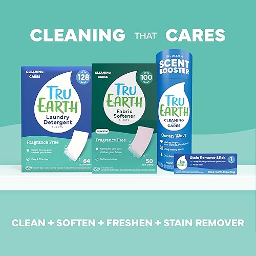 Miniatura 49 de Tru Earth Hojas de detergente compacto para ropa seco, sin perfume, hasta 768 cargas (384 unidades), sin parabenos, detergente sin líquido Eco-Strip