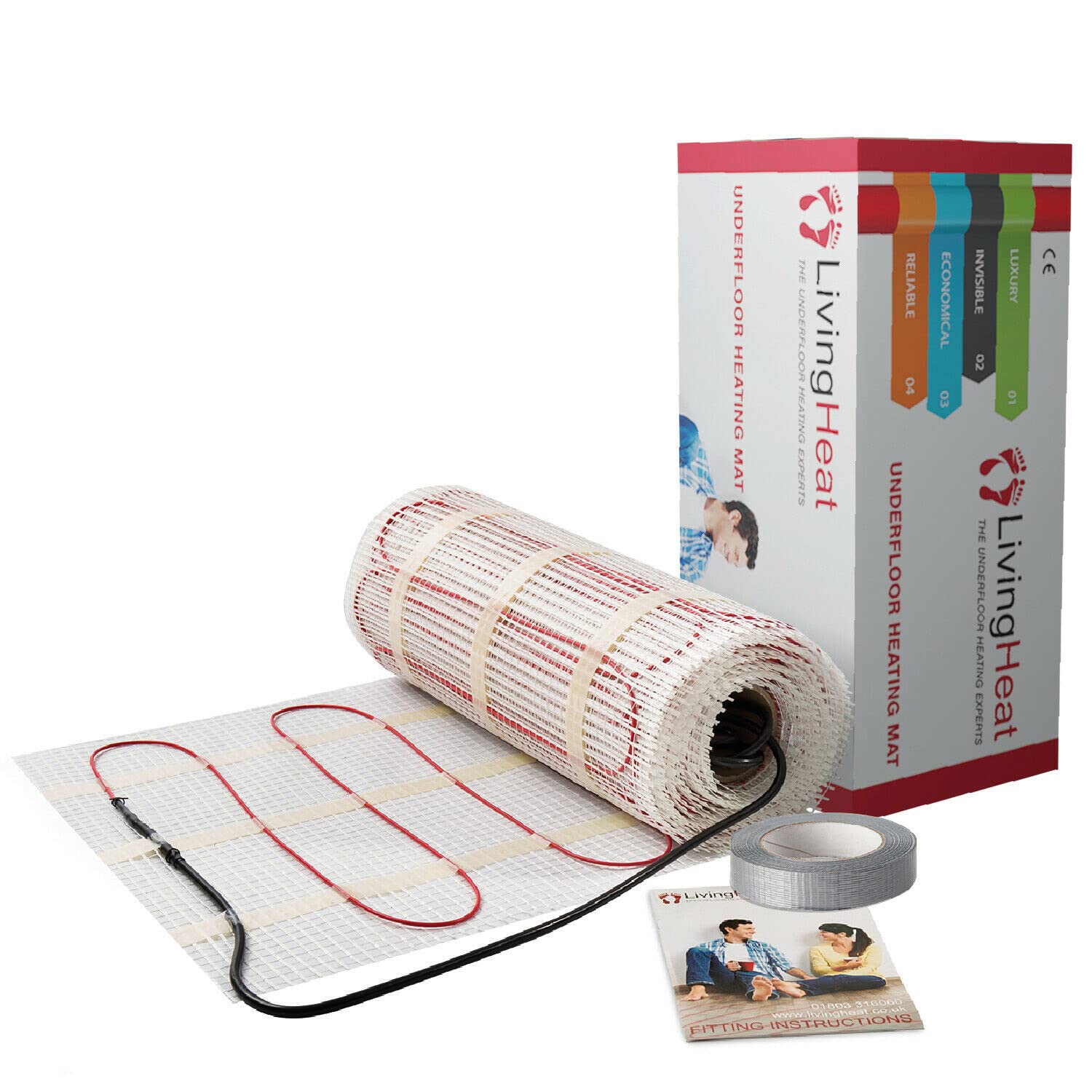 Electric Underfloor Heating Mat Kit 11/m² - 150w /m² with No Thermostat