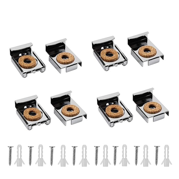 Buy 2 Sets (8 Pieces) Spring Loaded Mirror Hanger Clips, Unframed