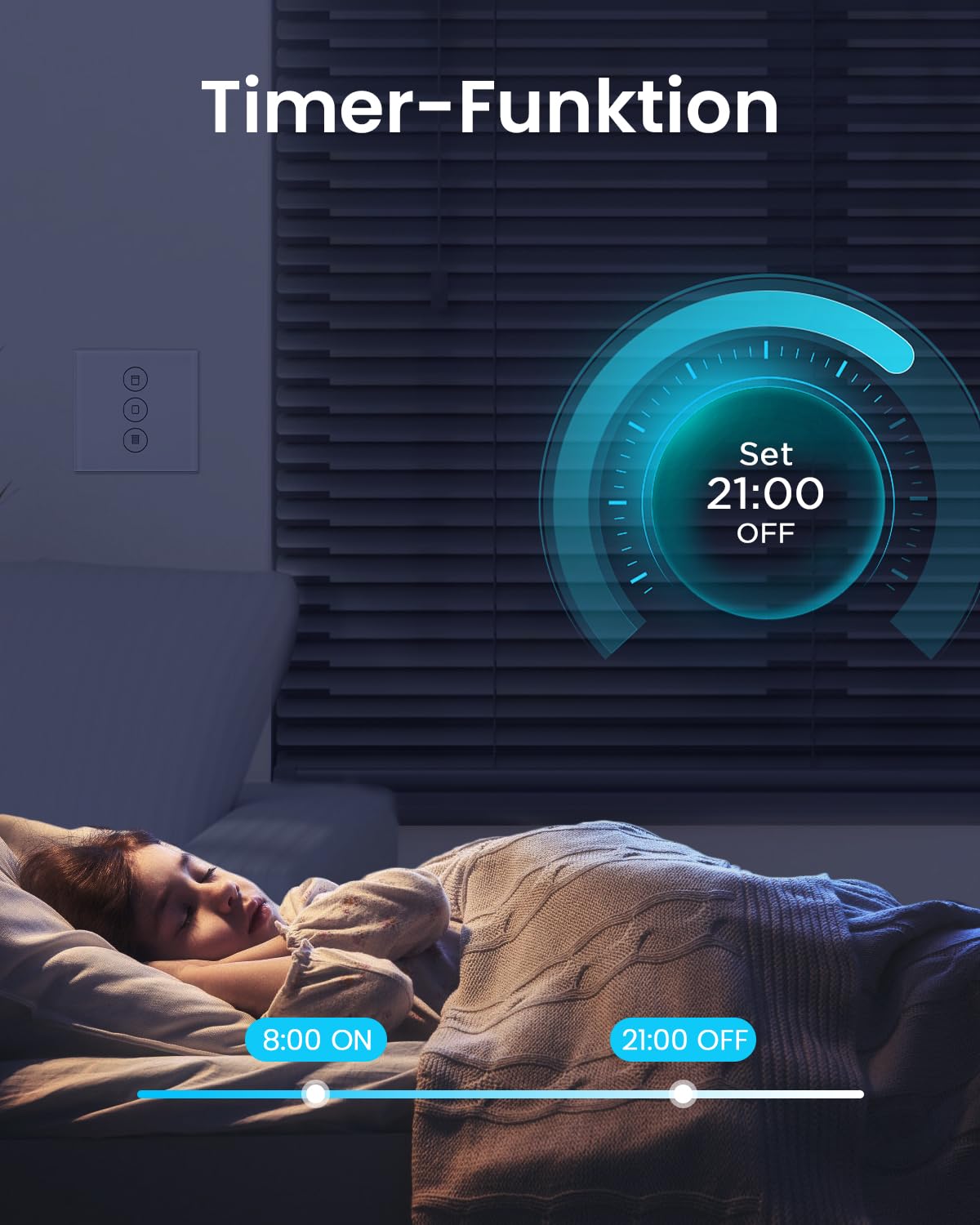 Wlan Rolladenschalter mit Prozentfunktion Kompatibel mit Alexa/Google Home/Smart Life, Smart Jalousien Rolladensteuerung Benötigt Nullleiter 4PCS