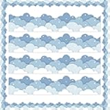 49.6ft Blue Sky Clouds Bulletin Board Border, Cloud Shape Classroom Borders Trim for Bulletin Board，Bulletin Board Decorations for Back to School Classroom Office Door Wall Decor (Blue Cloud)