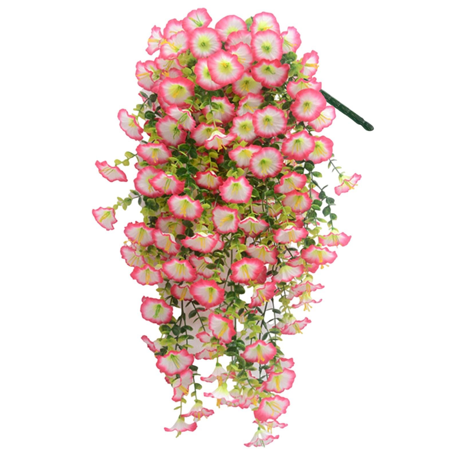 Bgdhinkt Artificial Hanging Flowers Outdoor, Morning Glory Trailing Artificial Plants, Uv-Resistant Fake Hanging Plants For Hanging Basket Spring Garden Porch Balcony Home Decor (C-1PC)