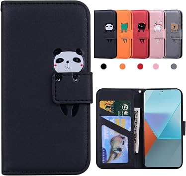 Compatible Redmi Note 13 Pro 5G Case Notebook Type X6 Case Cute Poko x6 Notebook Type Case Card Storage Wallet with Card Hole Stand Function Redmi Note 13pro 5g Smartphone Case Xiaomi Redmi Note