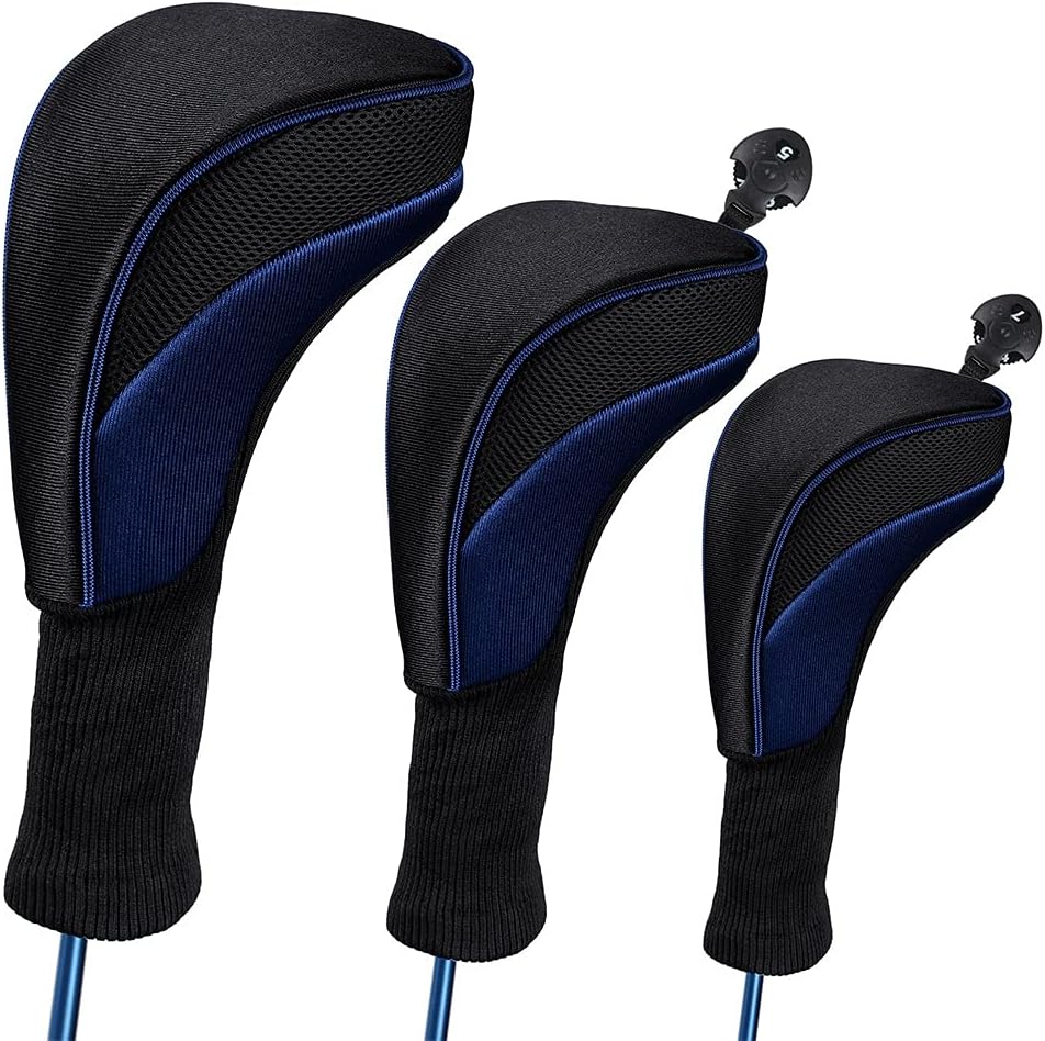 Golf Head Covers,Golf Club Head Covers 3pcs/set Golf Head Covers Driver 1/3/ 5 Fairway Woods Headcovers Long Neck Head Covers For Fairway Driver Golf Clubs Accessorie