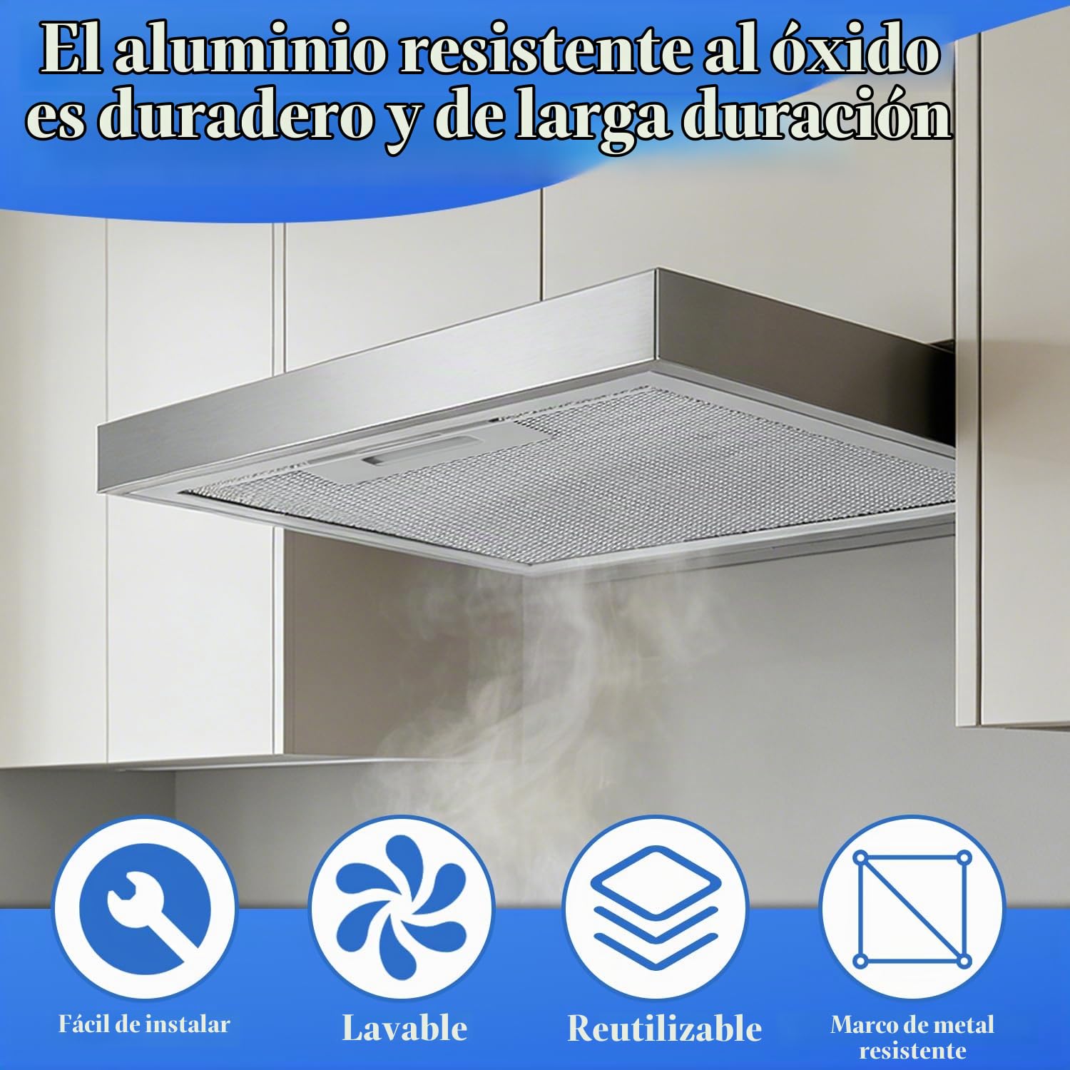Filtro de aluminio, 2 Piezas Filtro de Grasa Metálico, Filtro compatible con campana, filtro de grasa para campana extractora, Filtro de Grasa con Extractora Cocina, para Campana Extractora