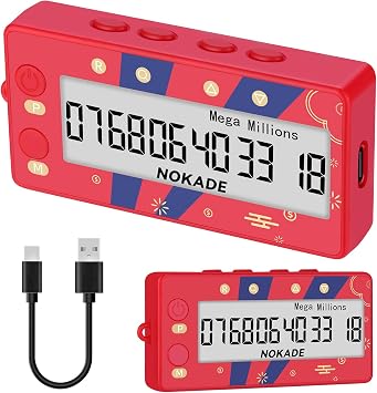 Portable Electronic Lottery Number Picker for Powerball & Mega Millions, Random Number Generator with Memory Function, Lucky Number Selector, Fun Gift for Lottery Players