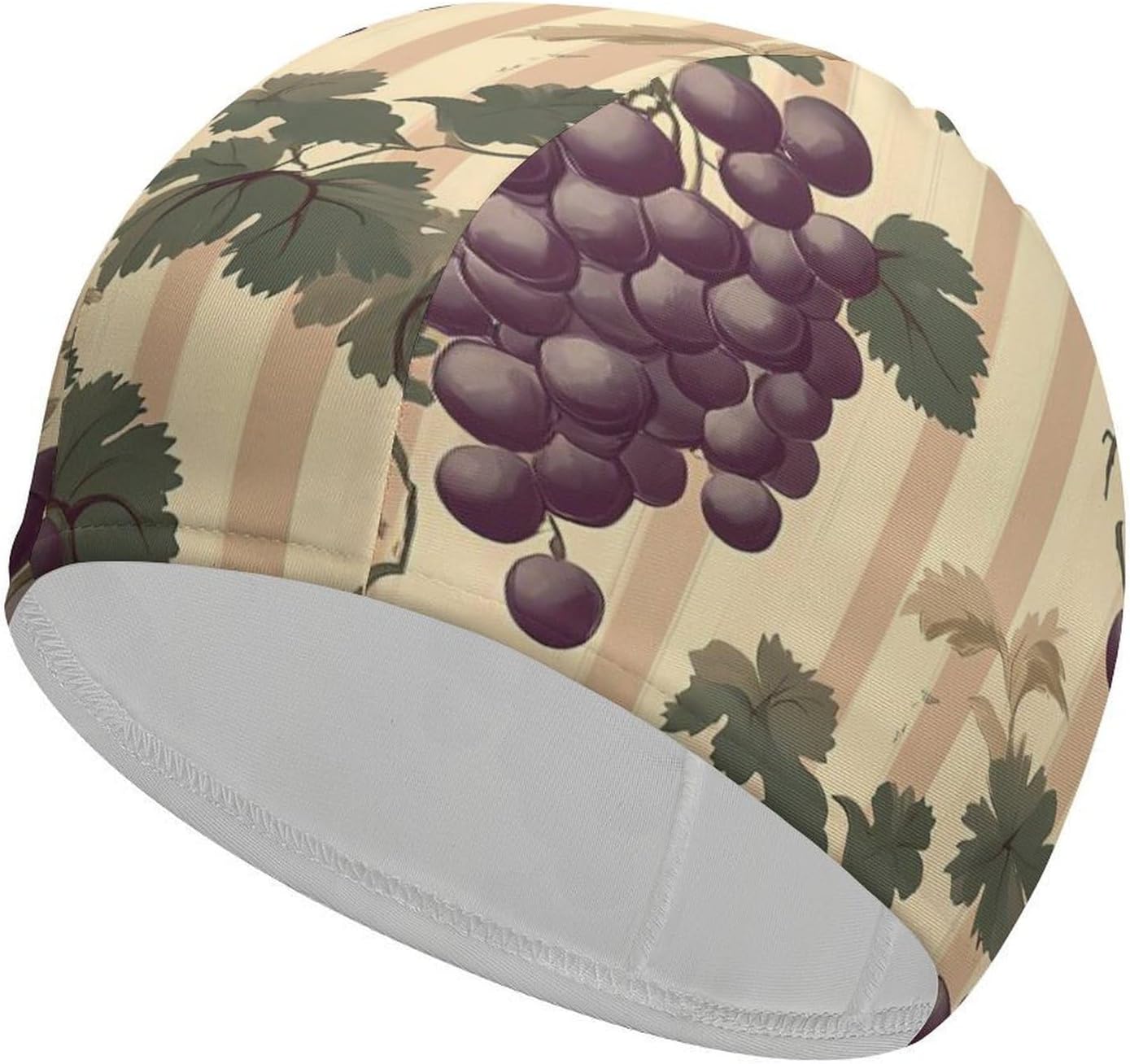 Vintage Red Grapes on Grapevine Womens Swim Cap for Men Adult Swimming Hat Curly Short Medium Long Hair