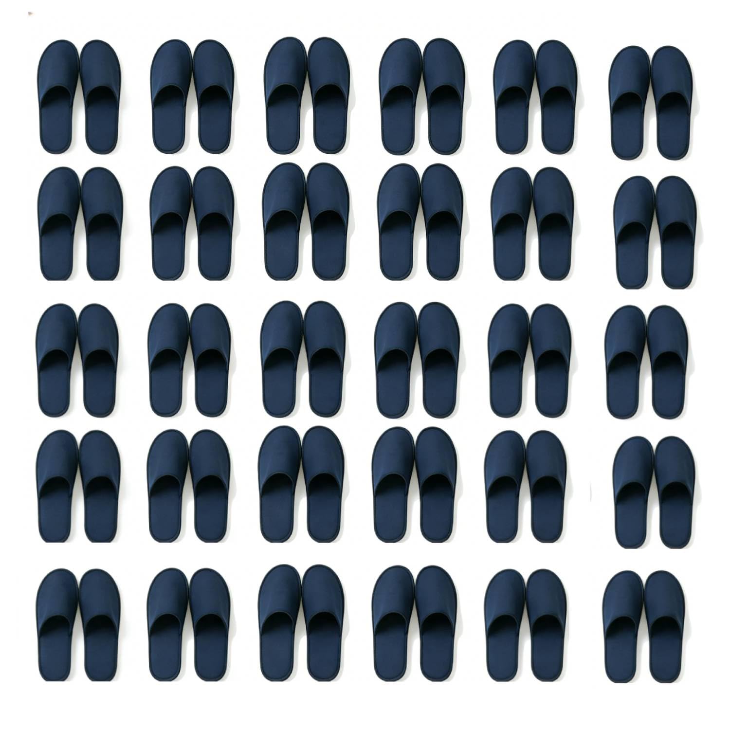 50 Paia Pantofole Monouso Tessuto Unisex Antiscivolo per Hotel Spa Viaggi | Ciabatte Usa E Getta Leggere Traspiranti Suola Spessa Bianco Nero Taglia 42 Adulti