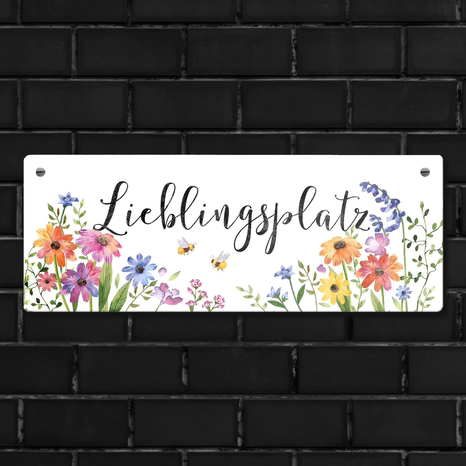 Targa in metallo con scritta "Lieblingsplatz" "Schenk dir selbst oder deiner Botanisch begeisterten Freundin einen Blumdreaum !" Das Metallschild "Lieblingsplatz" bringt Leben in Garten und