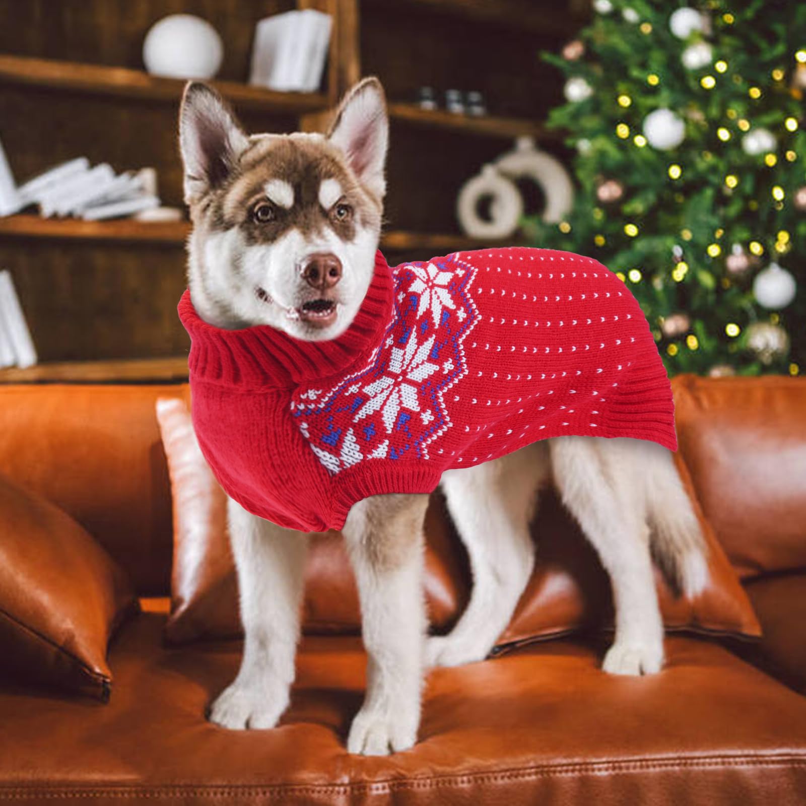 Maglione caldo per cani e gatti di piccola e media taglia, pullover invernale per animali domestici (XS, rosso)