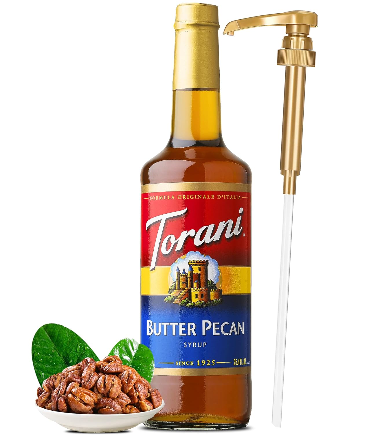 Butter Pecan Coffee Syrup 25.4 Ounces Torani Butter Pecan Syrup with Little Squirt