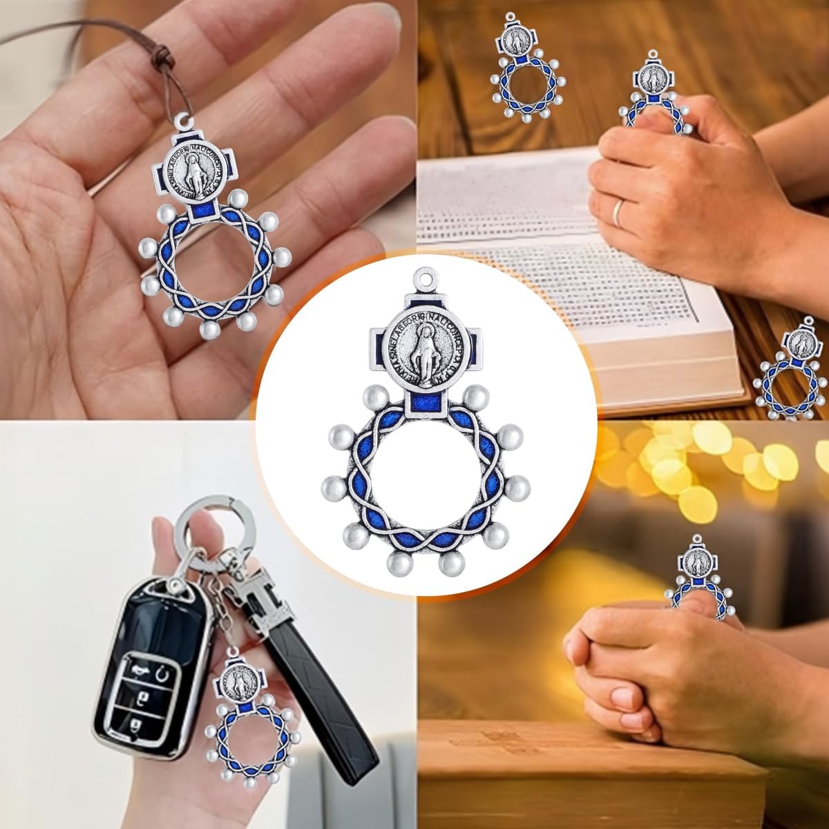 KOMI 24pc Finger Rosary Rings, Catholic Prayer Ring for Men Women, Baptism Confirmation Favors