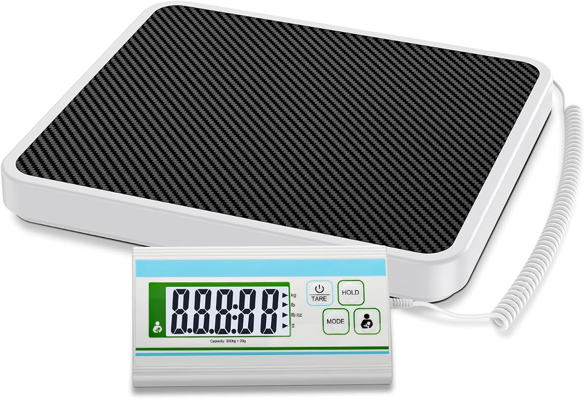 Medical Scale for Body Weight, 660 lb Weight Scale with Easy to Read Digital Display, 0.2 lb High Accuracy Body Weight Scale, 13.4" x 11.8" Platform, Doctor Office, Home, Bariatric Use