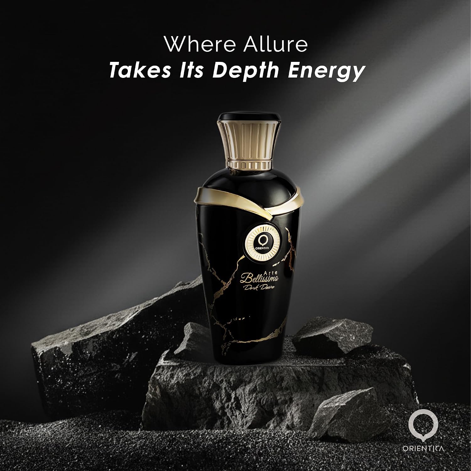 Orientica Arte Bellissimo Dark Desire Eau De Parfum 2.5oz/75ml – Notes of Bergamot Lemon Spices Amber Ginger Musk - Citrus Spicy Arabic Perfume for Women & Men - Perfumes Arabes de Mujer y Hombres