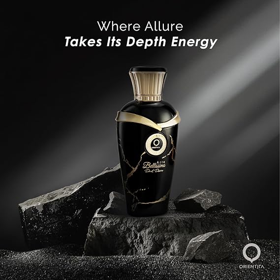 Orientica Arte Bellissimo Dark Desire Eau De Parfum 2.5oz/75ml Notes of Bergamot Lemon Spices Amber Ginger Musk - Citrus Spicy Arabic Perfume for Women & Men - Perfumes Arabes de Mujer y Hombres
