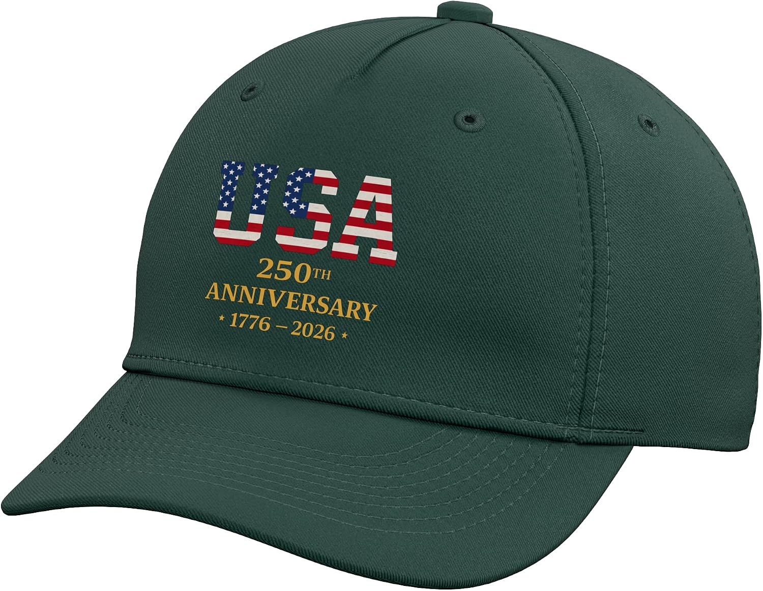 USA 250th Anniversary 1776 2026 Patriotic Pride Adjustable Baseball Hat