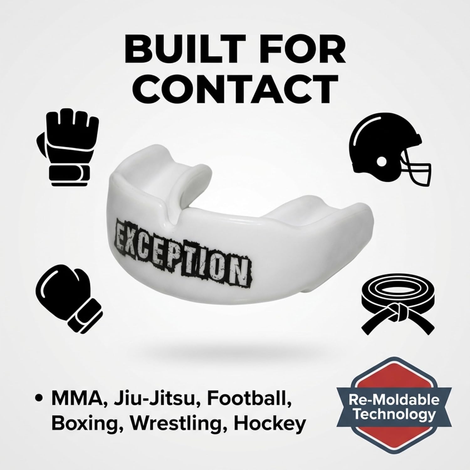 Shurfit Premium Mouth Guard for Sports - Boxing MMA Wrestling Football Mouthguard for Adults Youth Kids | Boil and Bite Moldable Mouthpiece for Braces Basketball Lacrosse Hockey (Exception)
