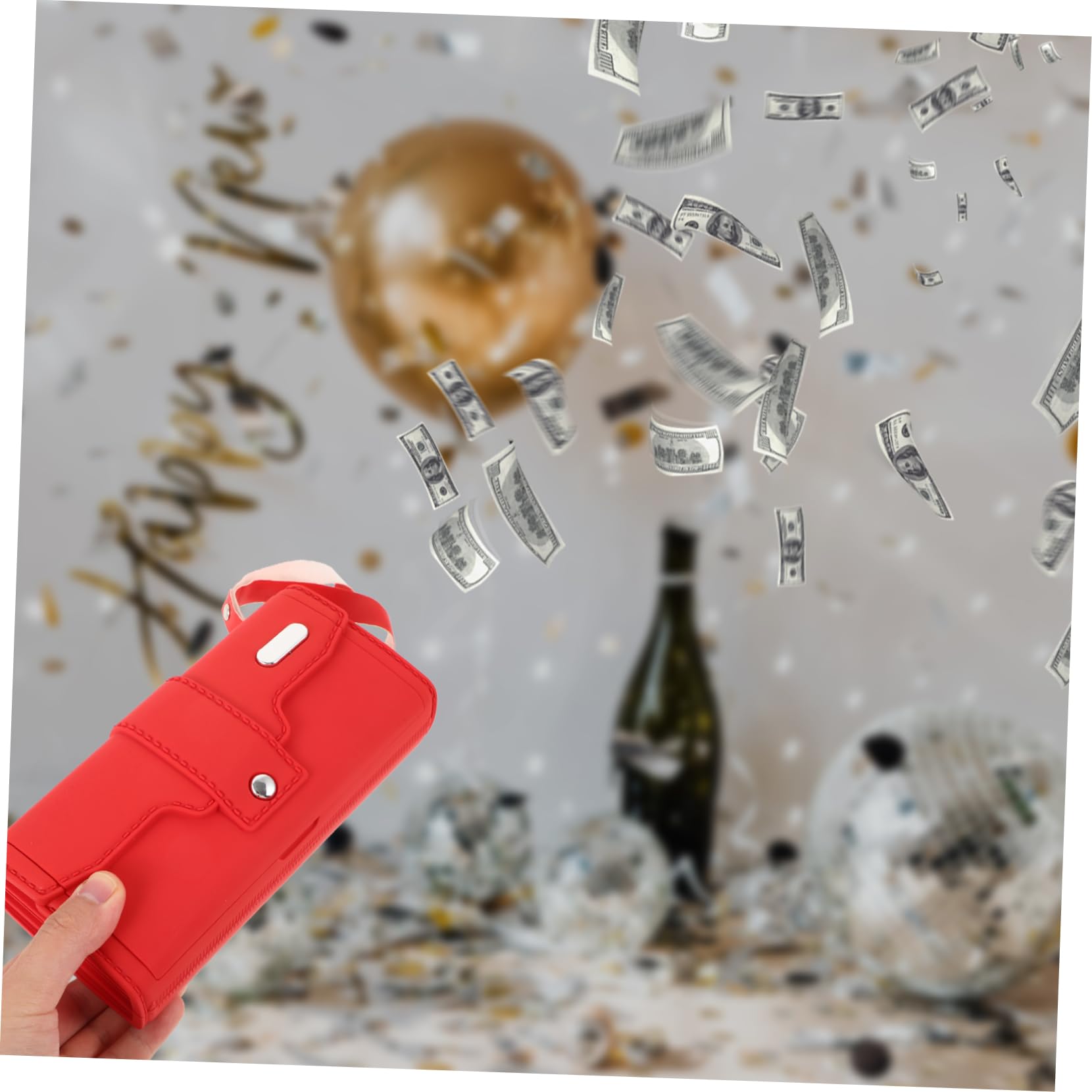 balacoo Giocattolo Elettrico Sparatore di Contanti in Plastica ABS per Feste Bar e attività di Gruppo, Portafoglio Formato 4 Batterie AA