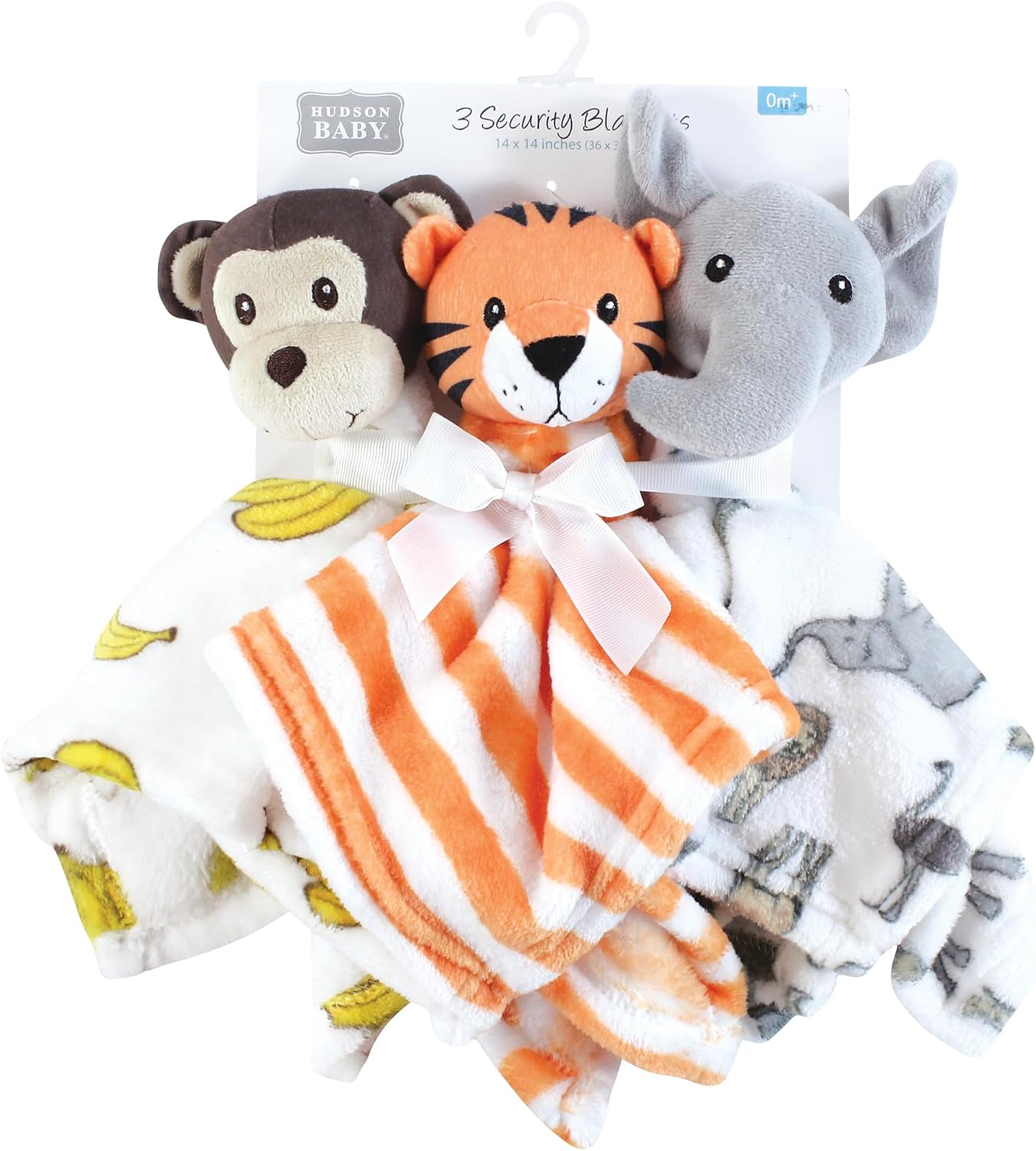 Hudson Baby Unisex Baby Animal Face Security Blanket, Modern Safari, One Size image 2