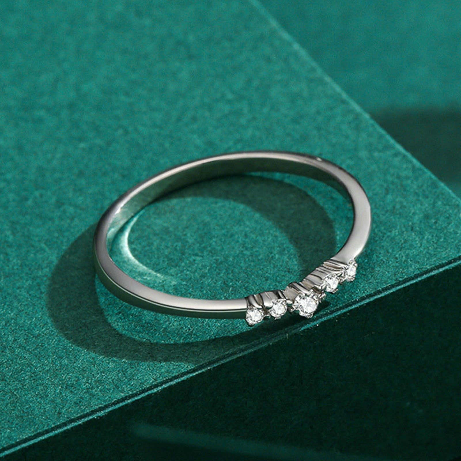 Anillo de compromiso de oro blanco Au 375/585/750, anillo de compromiso con diamante auténtico, 9 K/14 K/18 K, oro blanco, talla 47-65