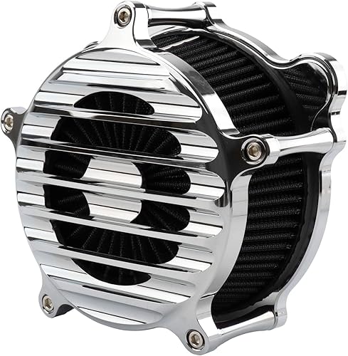 Miniatura 2 de Filtro de admisión de limpiador de aire cromado para Harley Dyna FXR Low Rider Softail Fatboy Slim 93-2015 Touring Road King Street Glide 1993-07