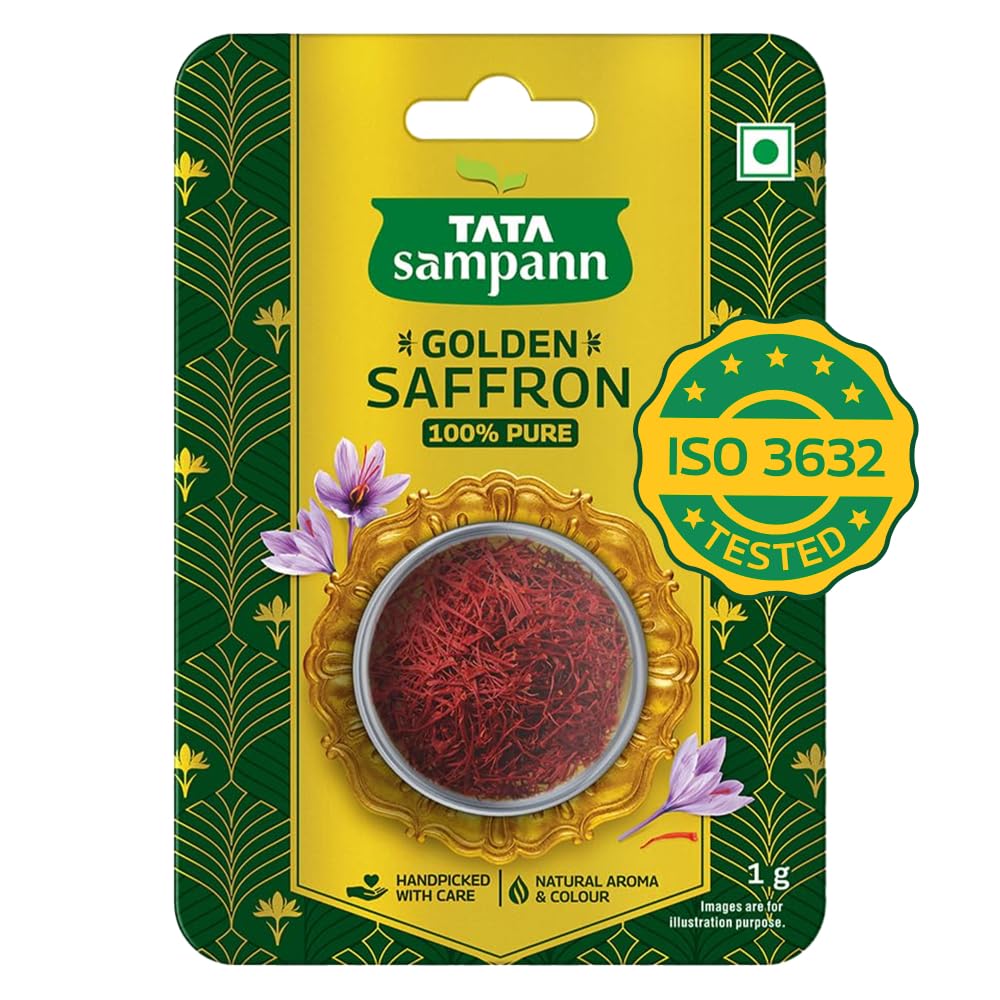 Tata Sampann Golden Saffron, Natural Aroma & Colour, Pure Kesar, 1g