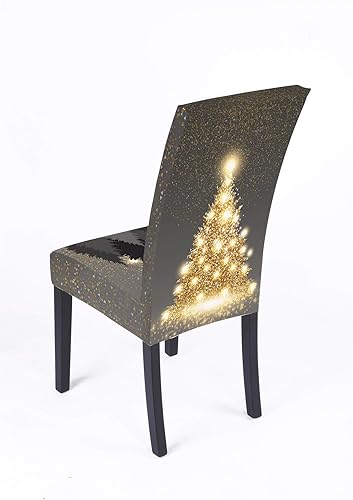 Miniatura 2 de XMNTG Juego de 6 fundas de silla de Navidad para comedor, diseño de árbol de Navidad, fundas para sillas con estampado de árbol de Navidad, fundas