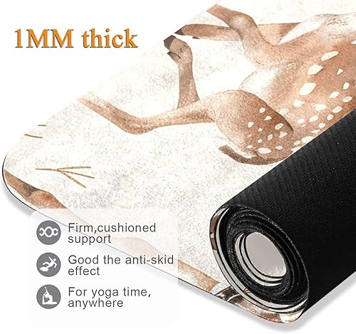 Miniatura 5 de Deer Yoga Mat Non Slip Thick Kids Eco Friendly Rubber Workout Foldable Yoga Mat Women Exercise