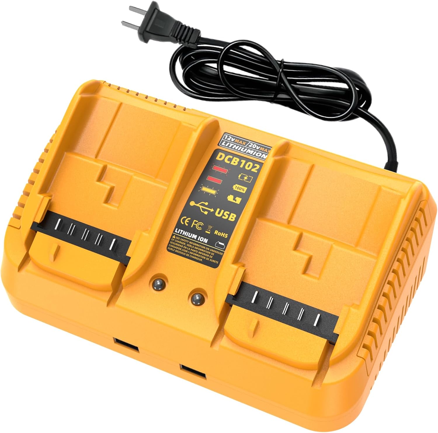 3A Fast Dual Charger for DeWalt 20V MAX Battery Charger Replacement