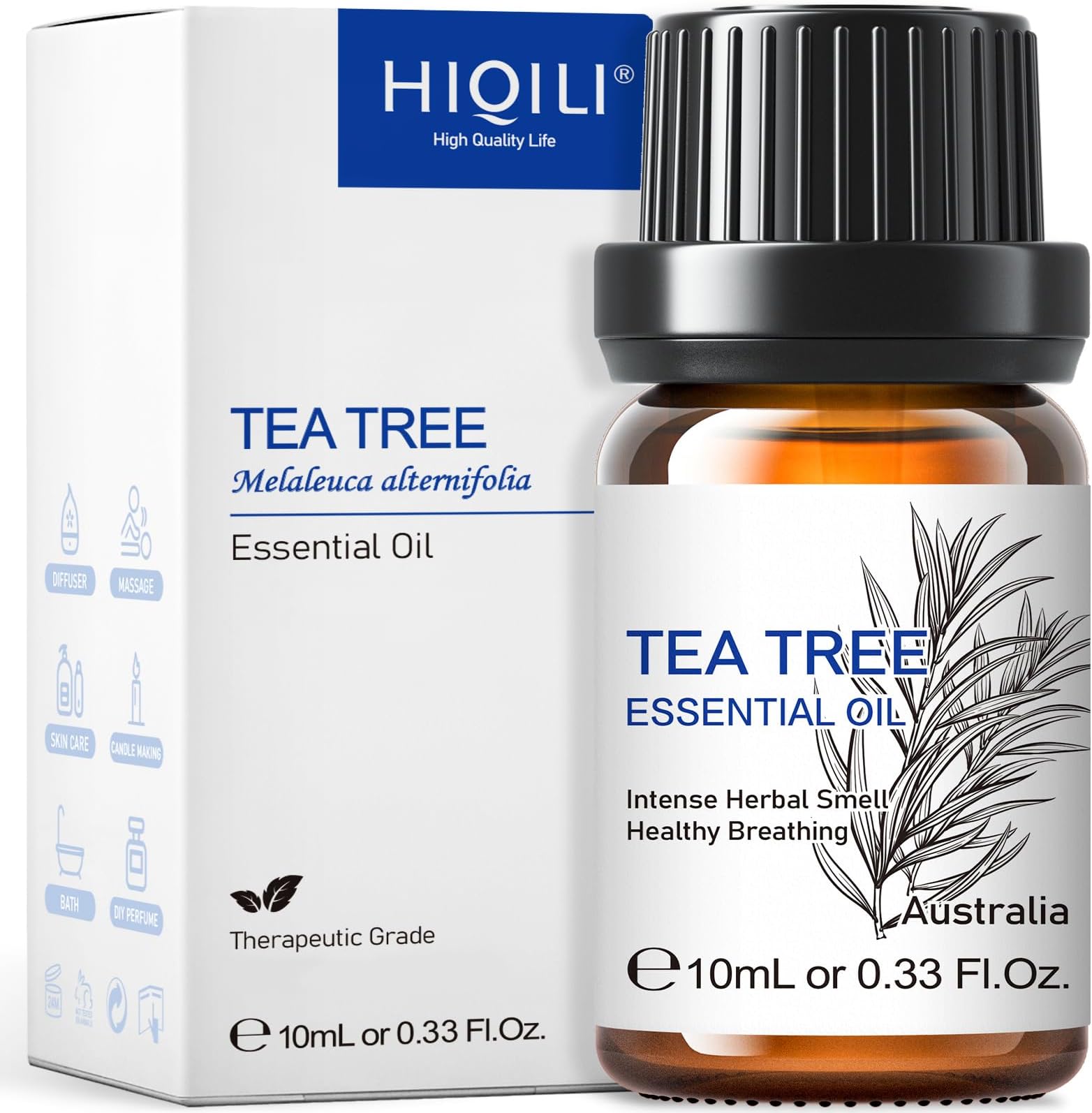 HIQILI Tea Tree Oil, for Toenail, Hair Growth,Add to Shampoo, Conditioner, Shower gel-10ml