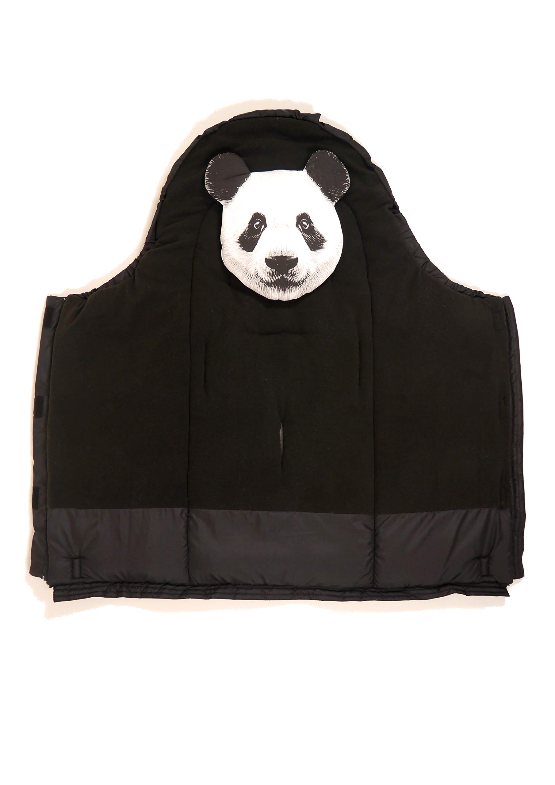 Kaiser 6566125 Kinderwagen Fußsack Panda - mit herausnehmbarem Tiergesicht, black, schwarz