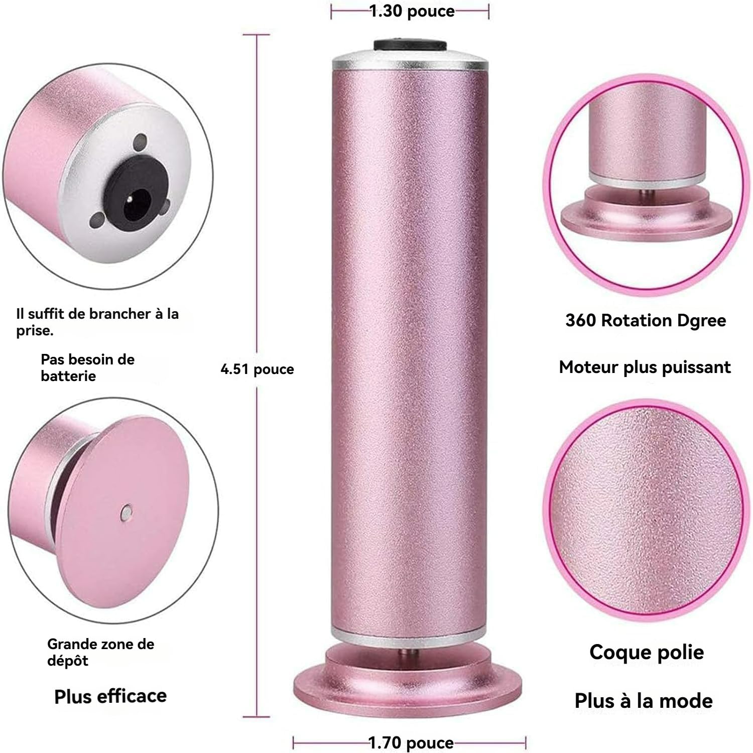 Mielle Glow Pied, Honey Glow Pied, Mielle Ponceuse sur Pied, Rapeuse Pieds Électrique Livré avec 60 Recharges de Tampons Exfoliants, pour Peaux Mortes, Squameuses et Craquelées (Or)
