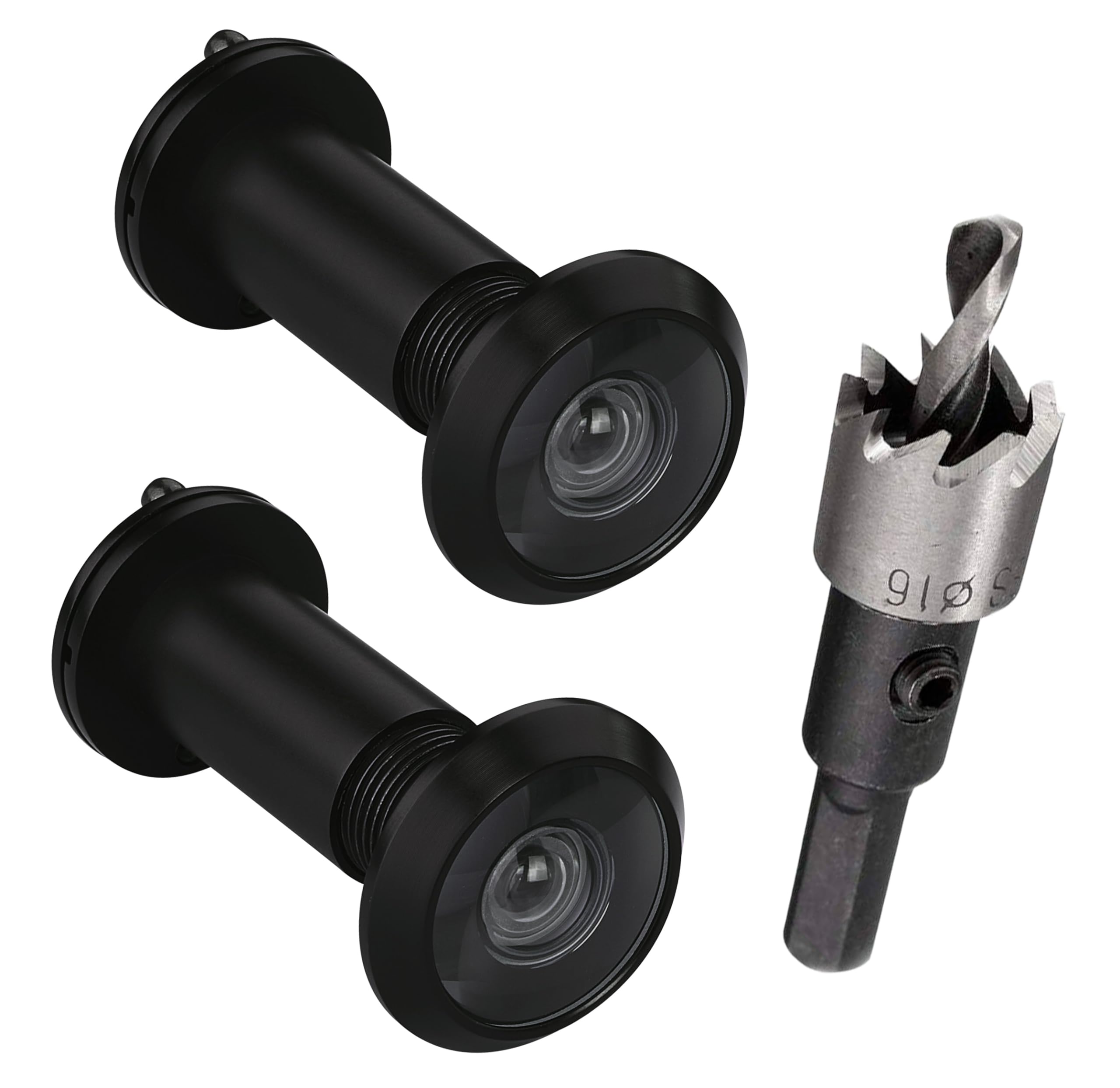 Mirilla TOGU de latón macizo negro mate de 7/11" para puertas de 1-2/5 a 2-1/5"