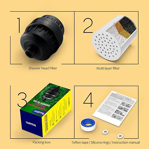 Miniatura 7 de Bwdm Filtro de ducha de fórmula mejorada Filtro de salida multietapa, cloro, metales pesados y otros sedimentos, adecuado para personas con piel