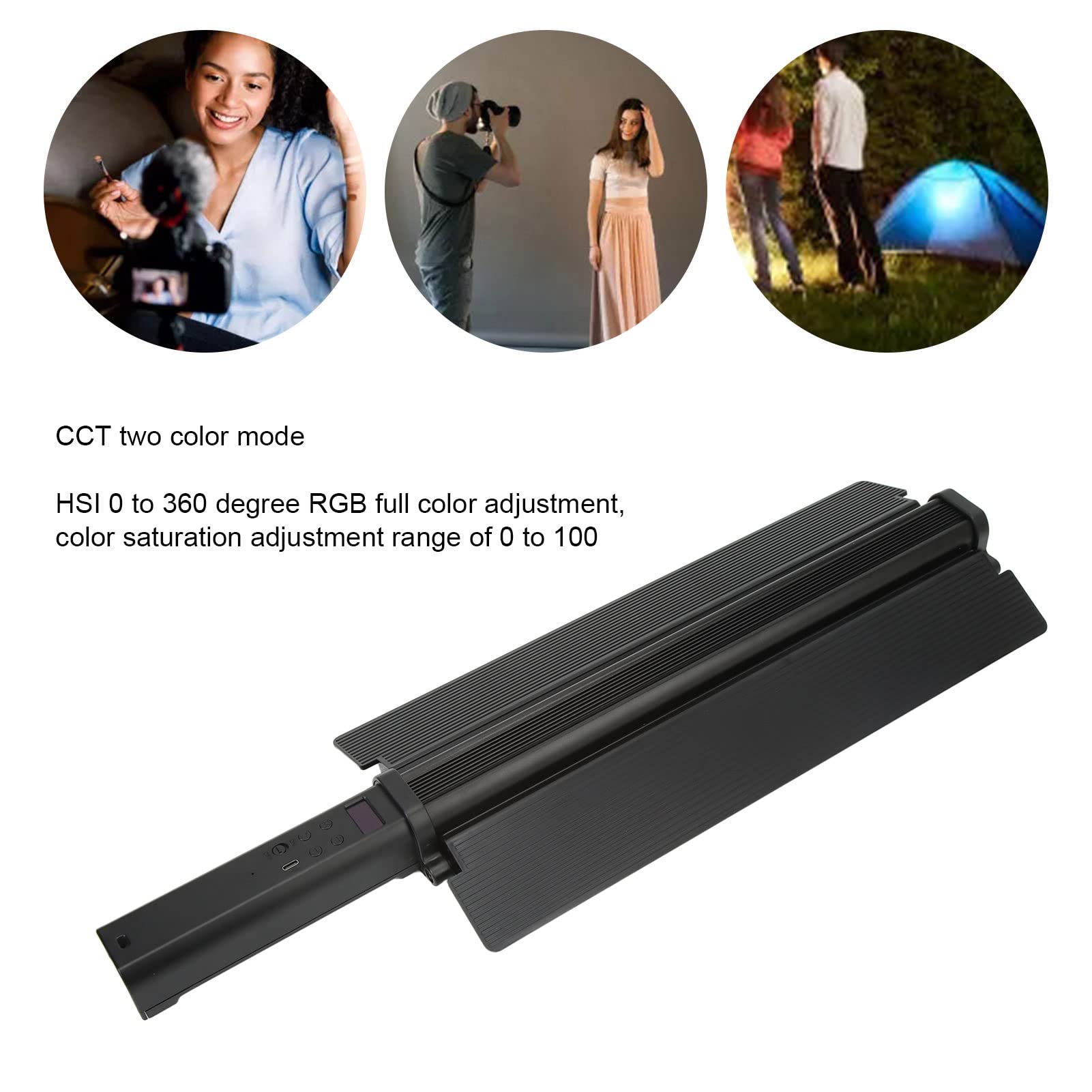 Stick Luminoso LED RGB Portatile, Lampada a Bacchetta Video Ricaricabile a Colori a 360 Gradi con Controllo APP per le Riprese