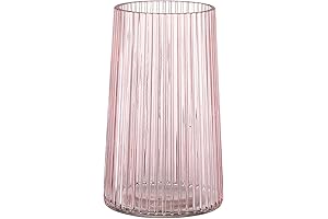 Exquisite Pink Glass Vase: A Captivating Floral Embrace