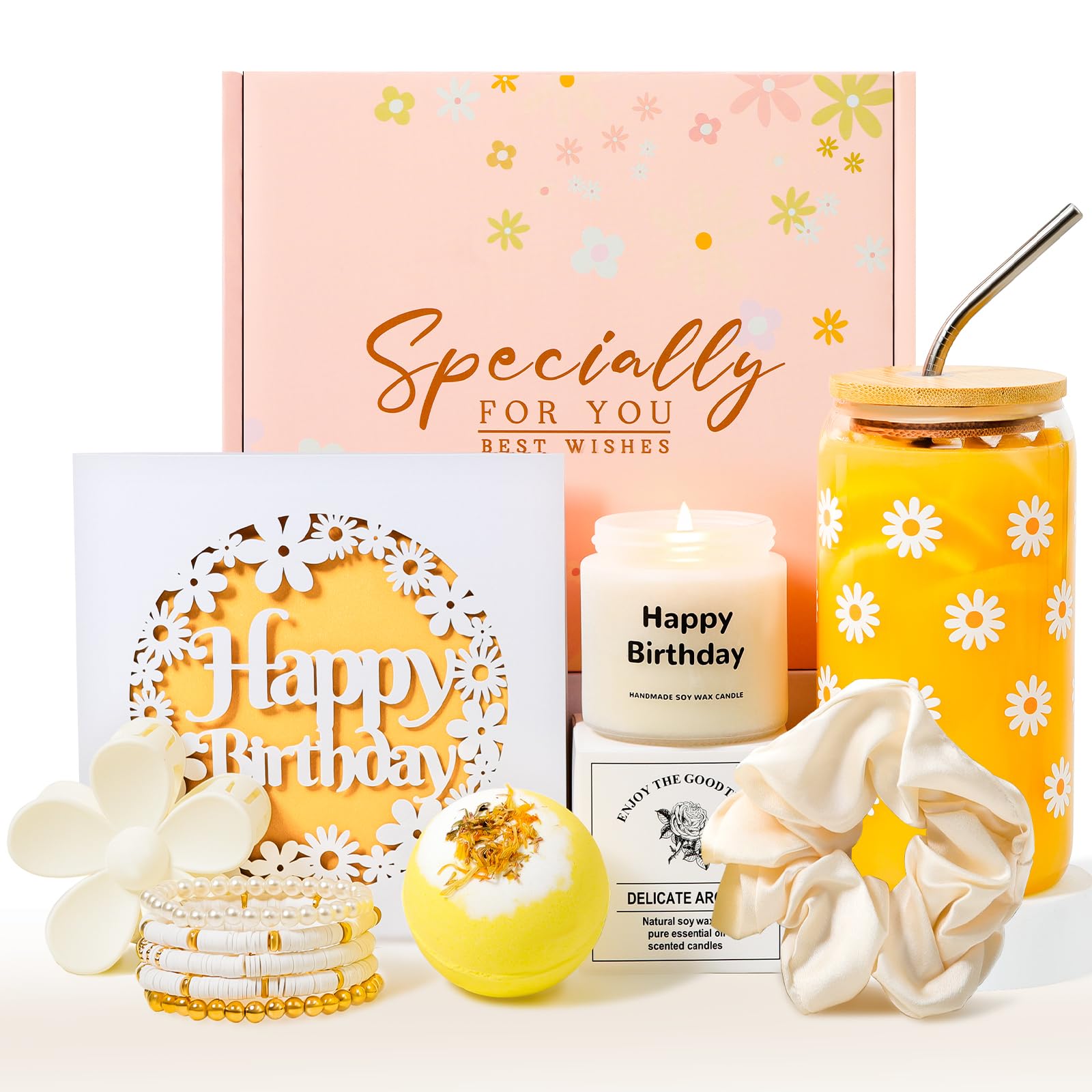 Geburtstagsgeschenk für Frauen,Geburtstagsgeschenk für Mädchen 12 16 20 22 26 30 Jahre,Geschenk Freundin Geburtstag,Beste Freundin Geschenke,Geschenkset Frauen Geburtstag,Geschenkideen Gänseblümchen